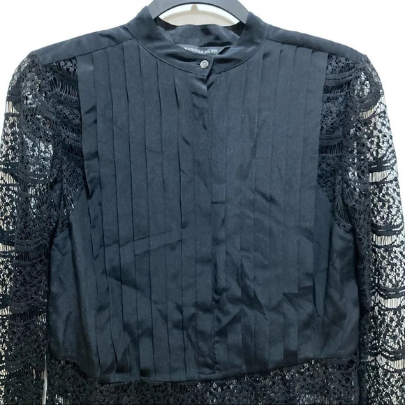 MARISSA WEBB Meadow Lace Tuxedo Blouse in Black Size Small - Picture 5 of 7